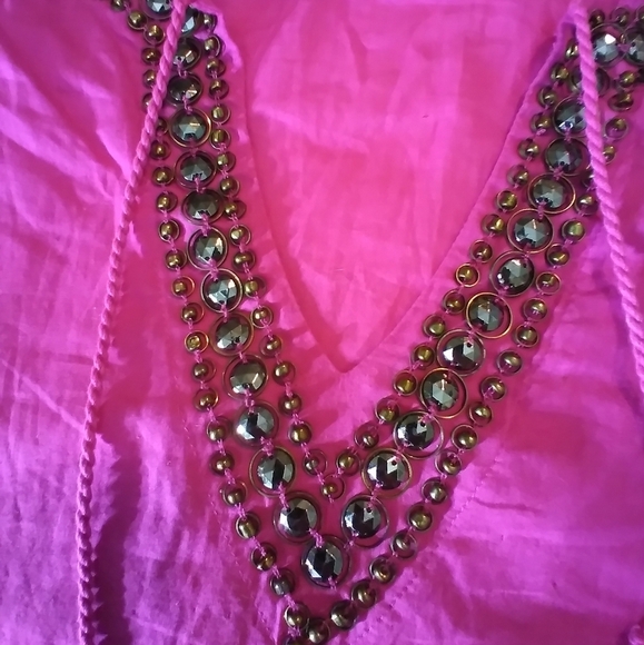 3/$15 NWT Michael Kors hot pink boho style top - Picture 3 of 12